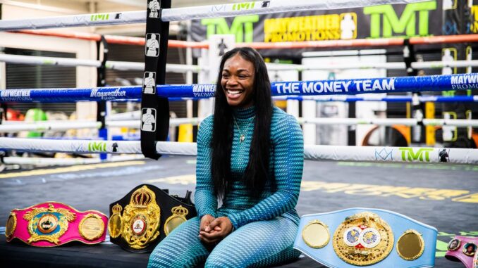 “I didn’t know I had a lane in boxing. I looked up to the males. It made me more comfortable knowing that there was a Laila Ali and that there was an Anne Wolfe. said Claressa Shields. “To see a woman boxing actually gave me more encouragement to fulfill my dreams. I wanted to have achievements and commercials and magazine covers — just like Serena Williams, but just in boxing.” (Sean Jorgensen/Salita Promotions)