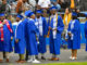 Graduates arrive ahead of Vice President Kamala Harris delivering the Keynote Speech during Tennessee State University's Commencement Ceremony at Hale Stadium at Tennessee State University on May 07, 2022 in Nashville, Tennessee. (Photo by Jason Davis/Getty Images)