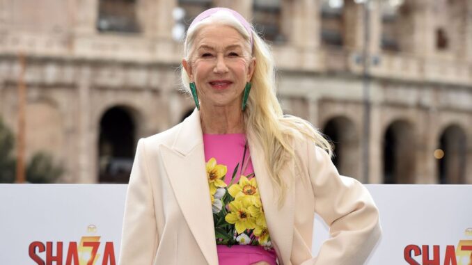 British-born American actress Helen Mirren participates in the photocall of the film Shazam! Fury of the gods at Palazzo Manfredi in front of the Colosseum. Rome (Italy), March 02nd, 2023. People over 70 years of age reduce their heart by 14% taking longer steps. MASSIMO INSABATO/SWNS TALKER